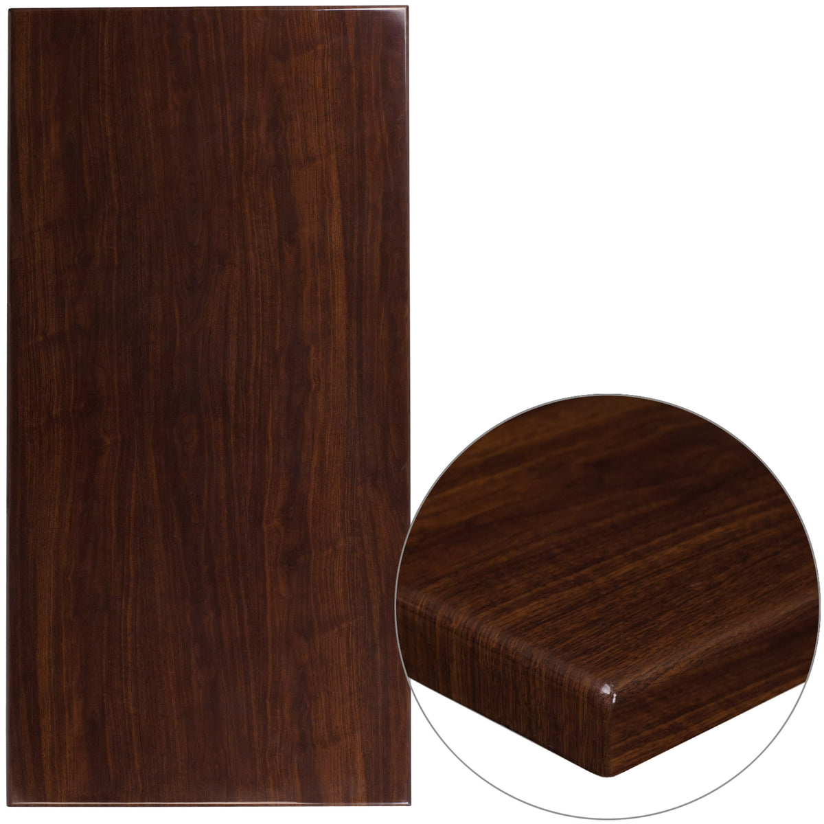 30'' x 60'' High-Gloss Resin Table Top with 2'' Thick Drop-Lip - Image 3