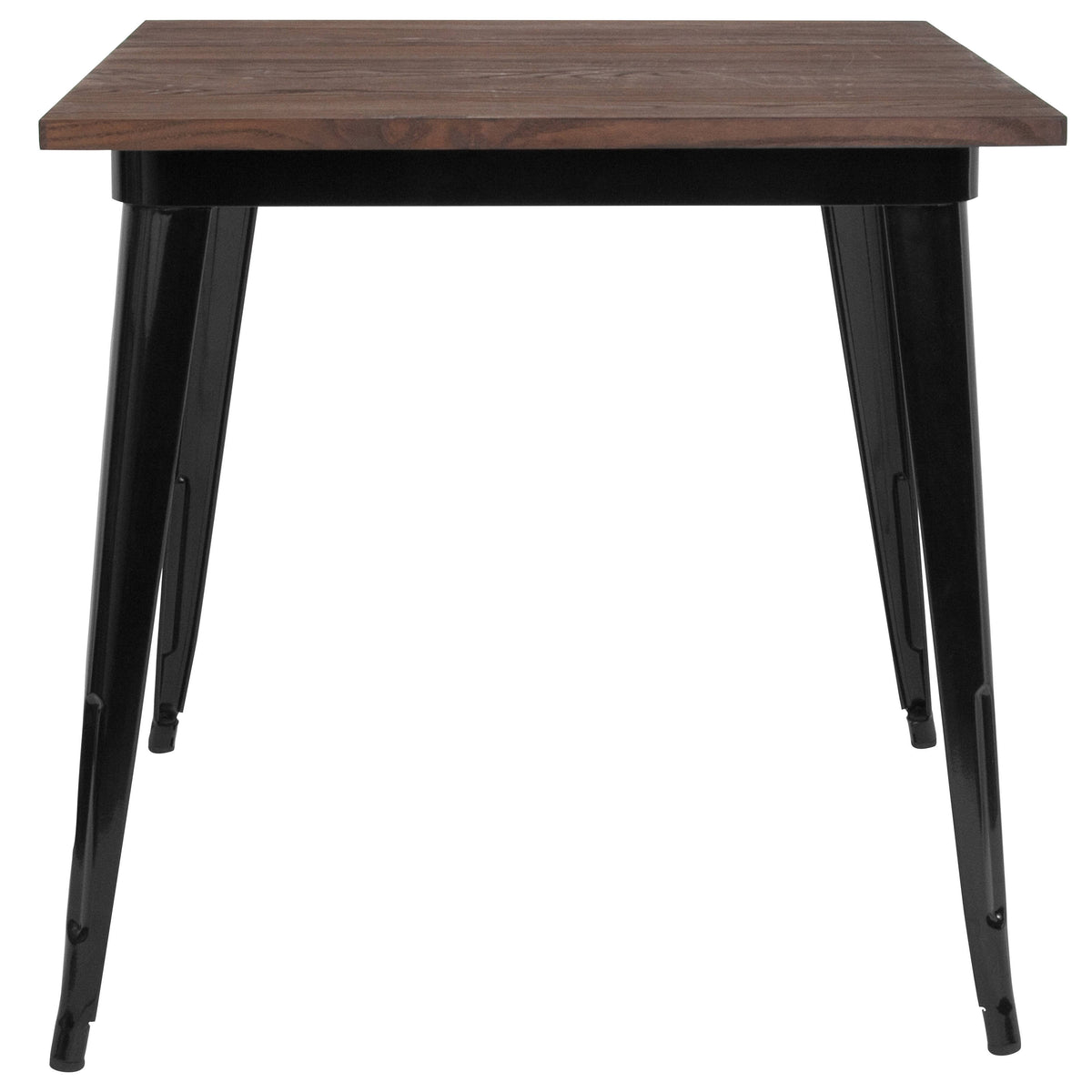 31.5" Square Metal Indoor Table with Rustic Wood Top - Image 4