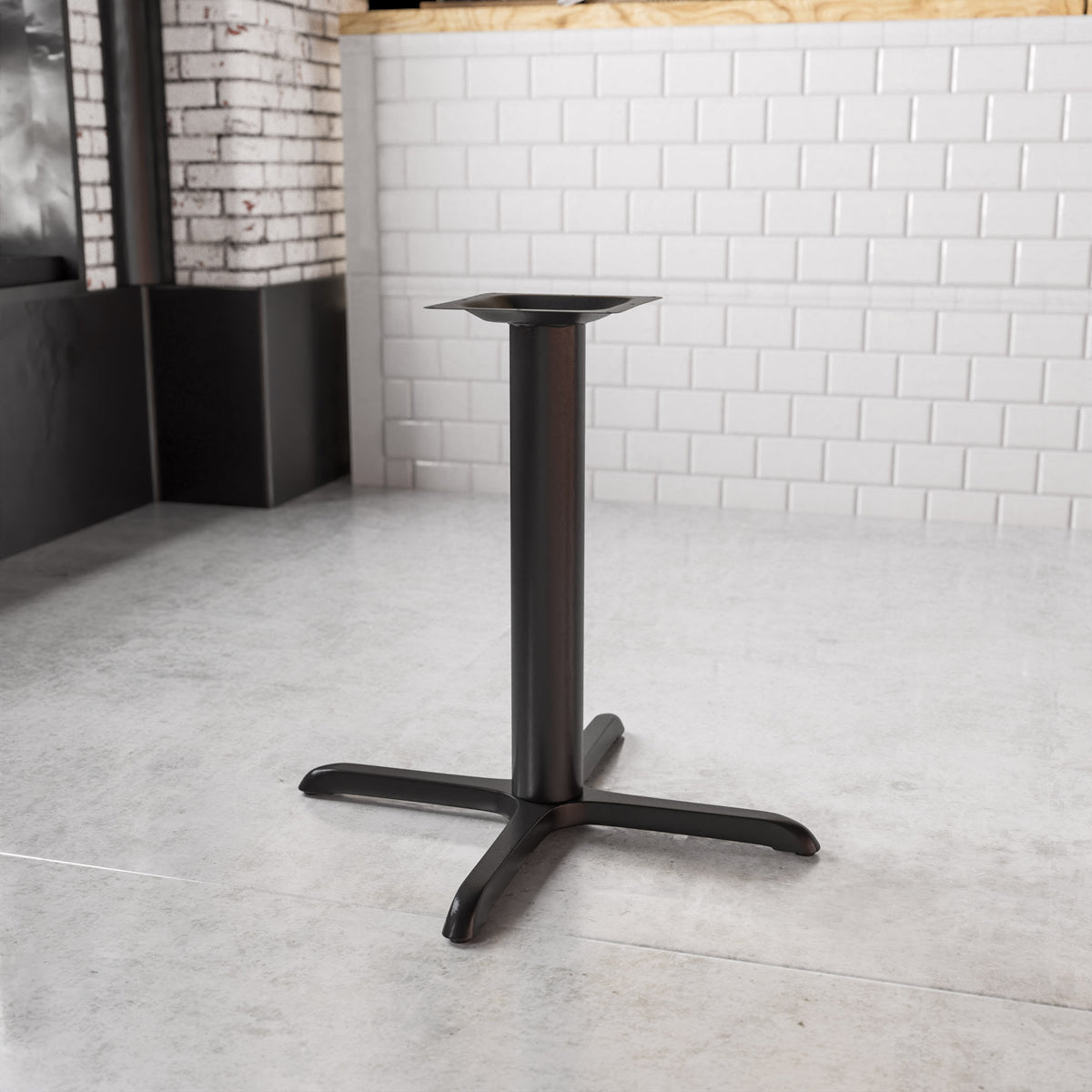 33" x 33" Restaurant Table X-Base with 4" Dia. Table Height Column - Image 2