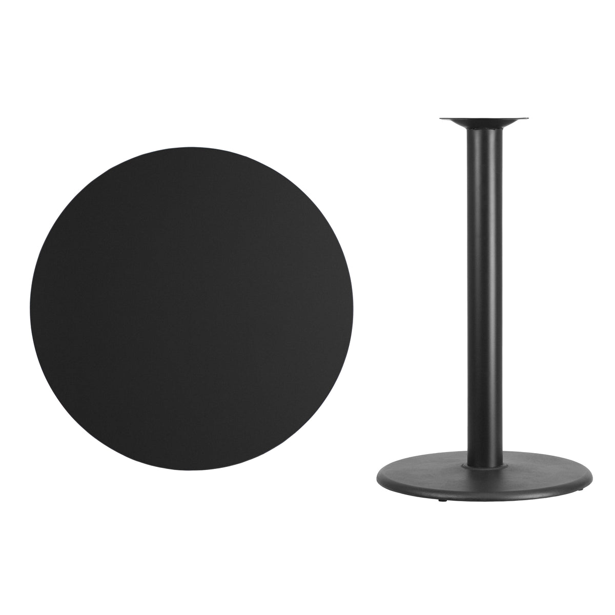 36'' Round Laminate Table Top with 24'' Round Bar Height Table Base - Image 3