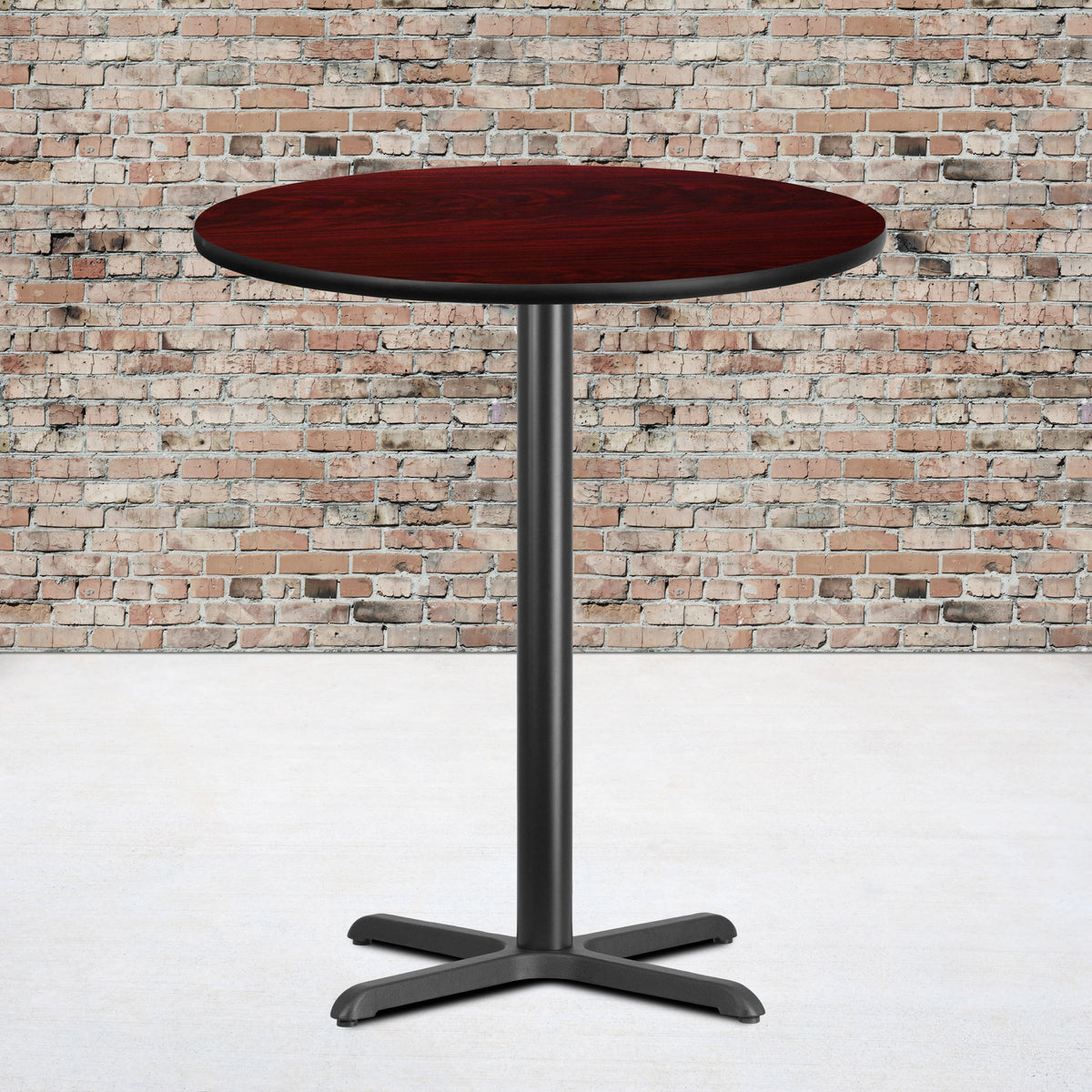 36'' Round Laminate Table Top with 30'' x 30'' Bar Height Table Base - Image 2