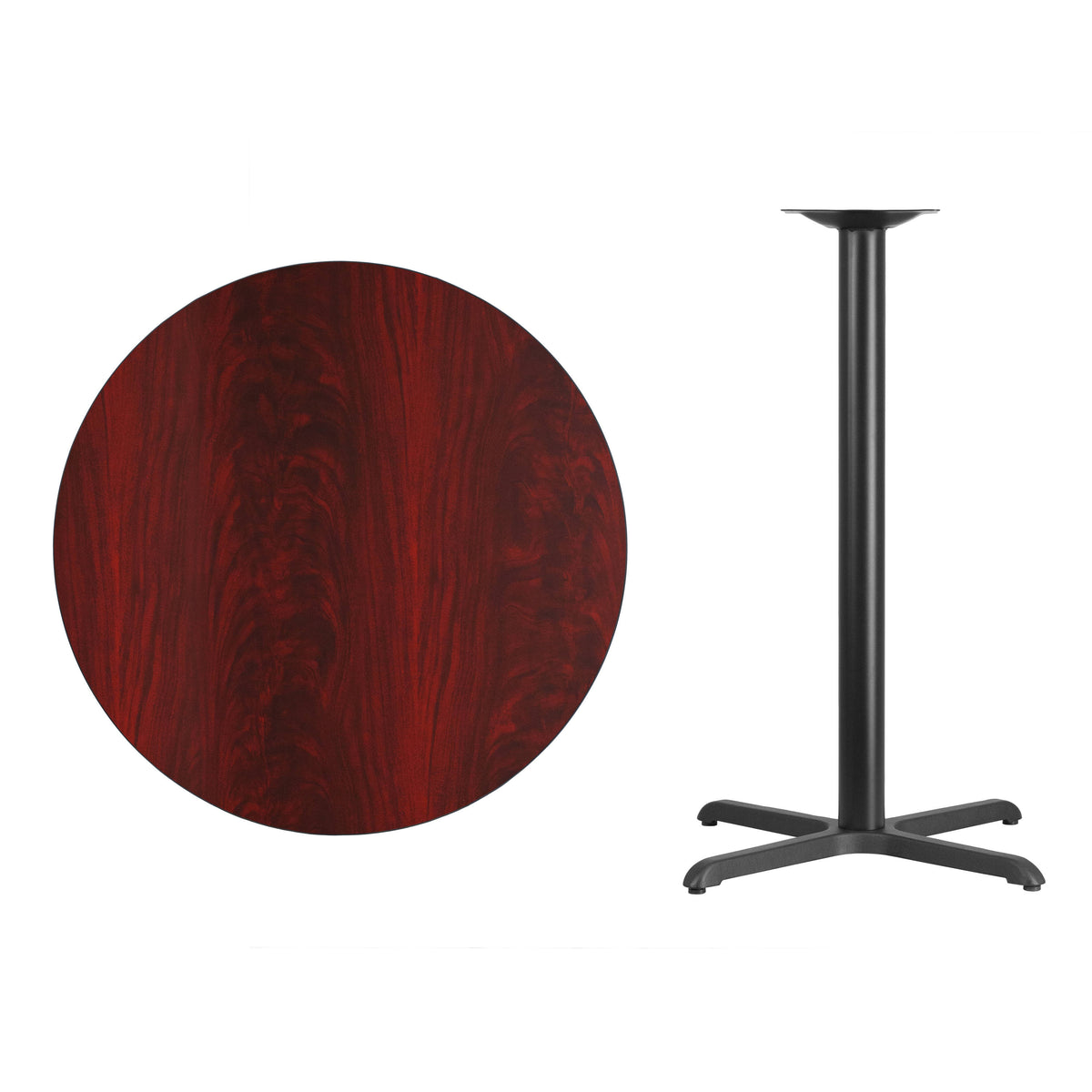 36'' Round Laminate Table Top with 30'' x 30'' Bar Height Table Base - Image 3