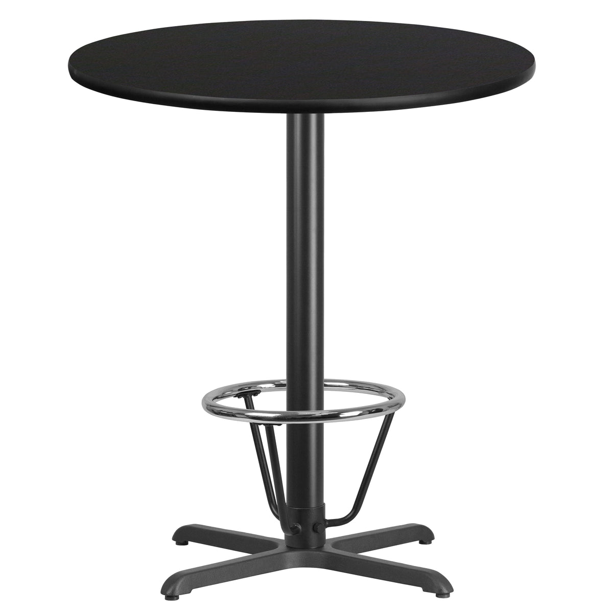 36'' Round Laminate Table Top with 30'' x 30'' Bar Height Table Base - Image 2