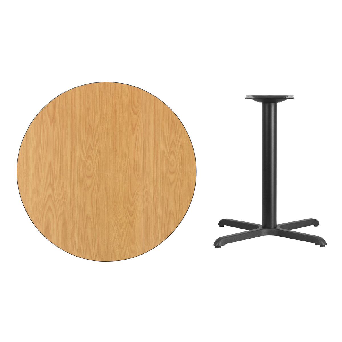 36'' Round Laminate Table Top with 30'' x 30'' Table Height Base - Image 3