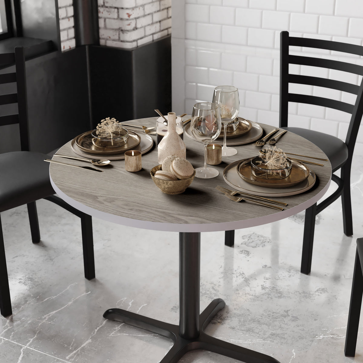 36" Round Table Top with Reversible Laminate Top - Image 4