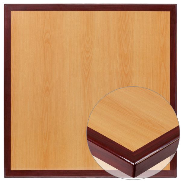 36" Square 2-Tone High-Gloss Resin Table Top with 2" Thick Drop-Lip