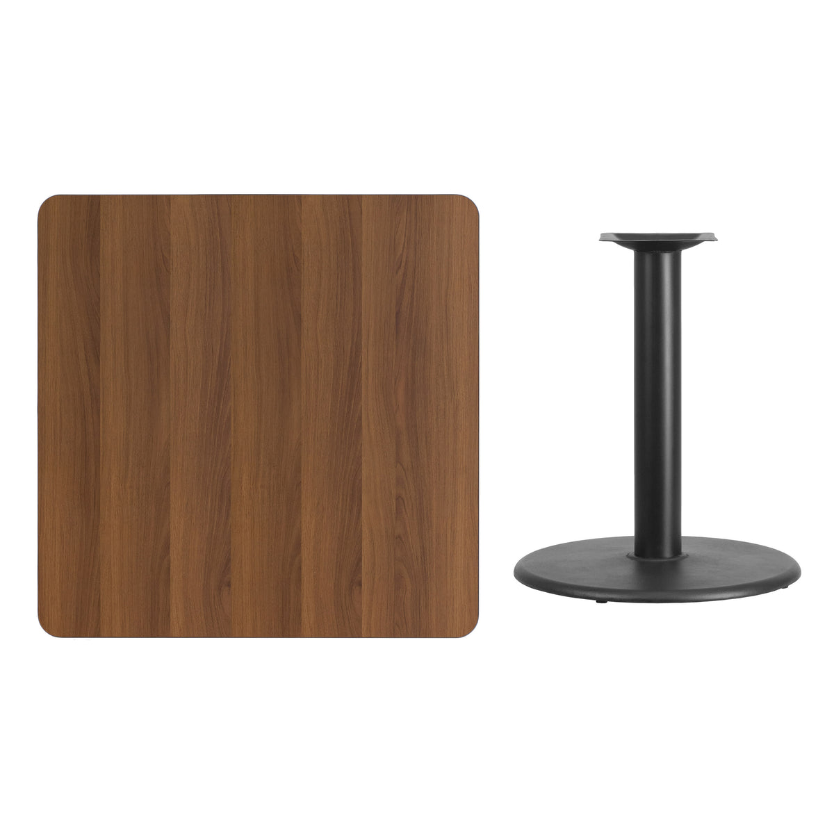 36'' Square Laminate Table Top with 24'' Round Table Height Base - Image 4