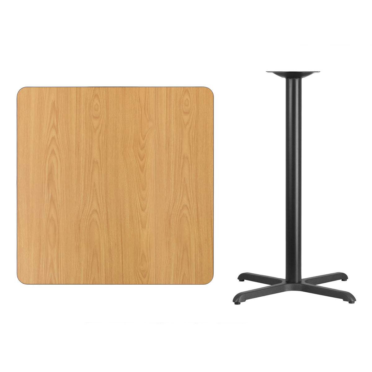 36'' Square Laminate Table Top with 30'' x 30'' Bar Height Table Base - Image 3