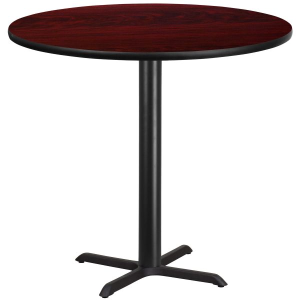 42'' Round Laminate Table Top with 33'' x 33'' Bar Height Table Base