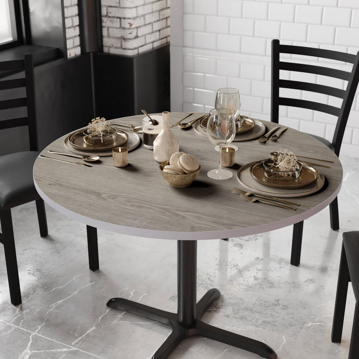 42" Round Table Top with Reversible Laminate Top - Image 2