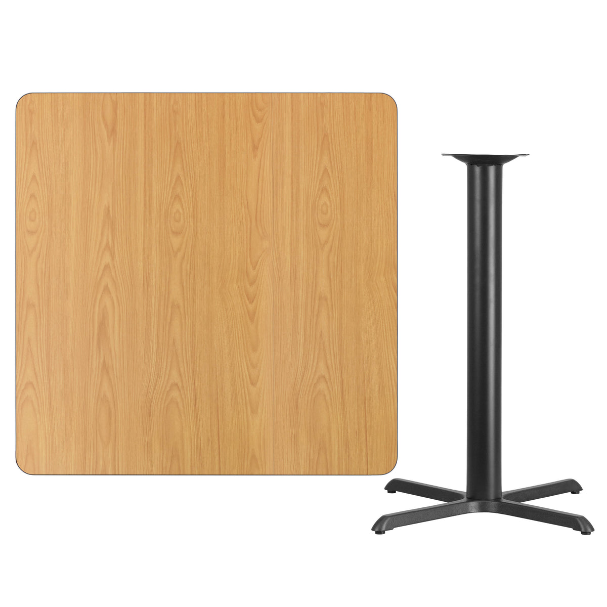 42'' Square Laminate Table Top with 33'' x 33'' Bar Height Table Base - Image 3