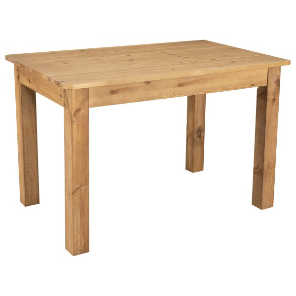 46" x 30" Rectangular Antique Rustic Solid Pine Farm Dining Table