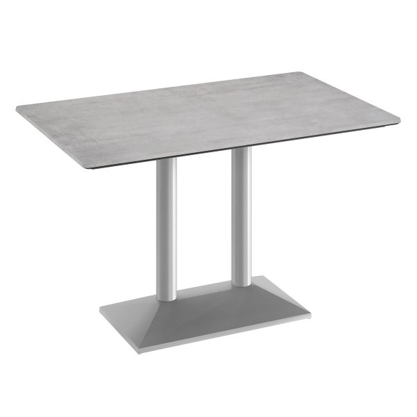 30" x 48" All-Weather Seamless Surface Tabletop with Dual Columned Base