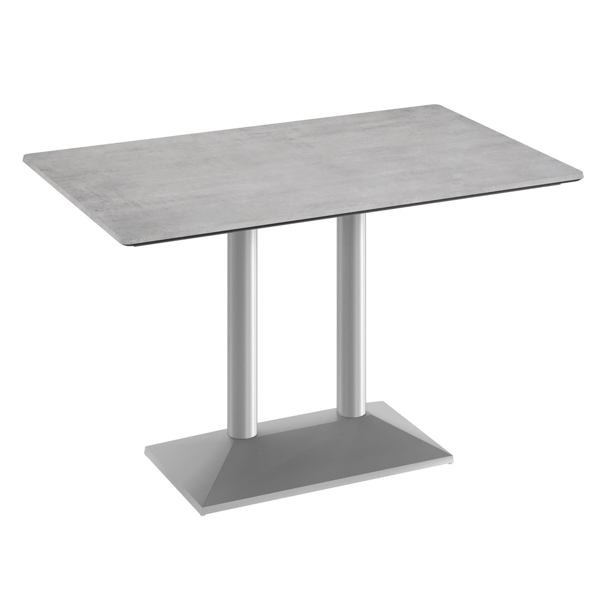 30" x 48" All-Weather Seamless Surface Tabletop with Dual Columned Base