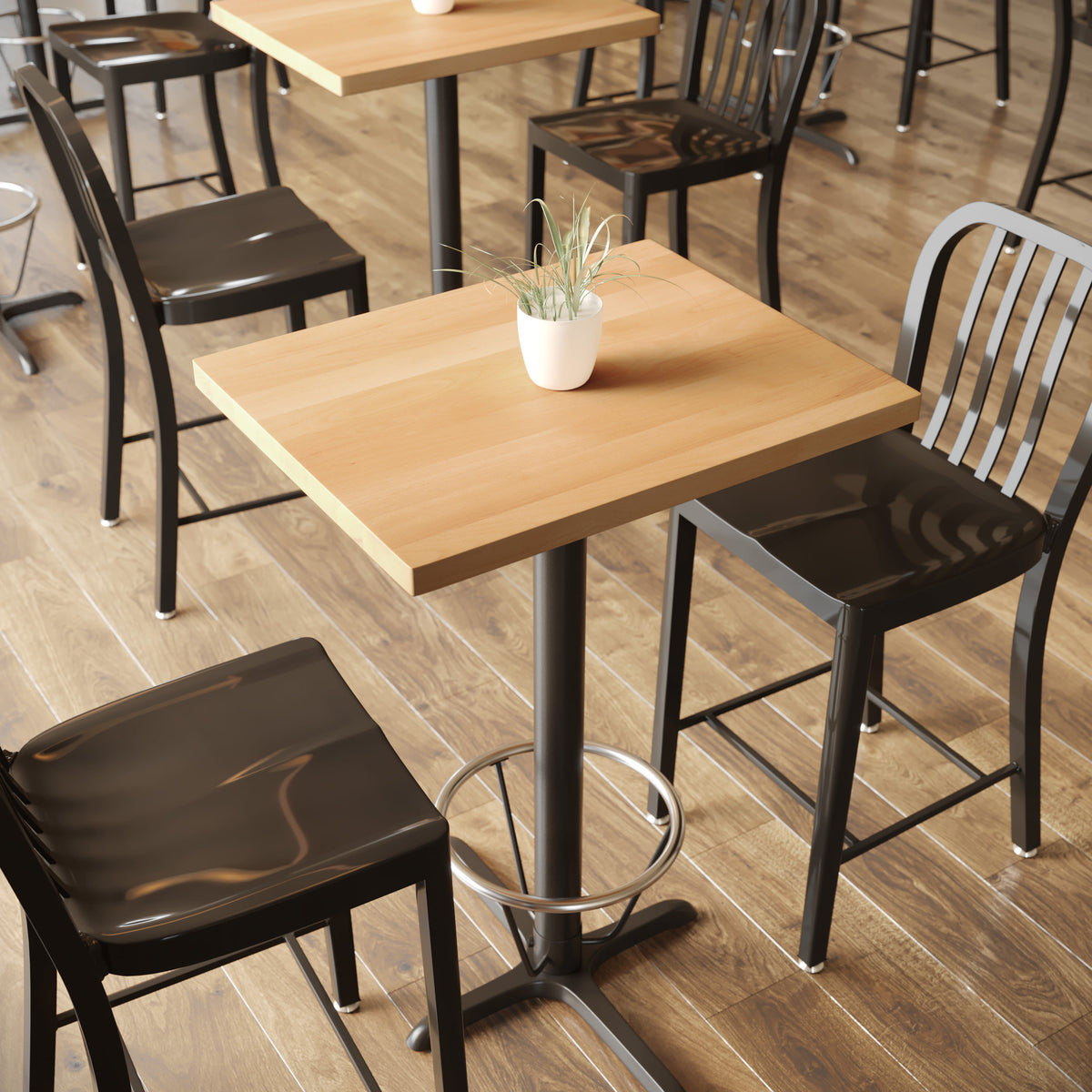 24"W x 30"L Commercial Solid Wood Tabletop with Support Bars for Indoor Use - Image 2