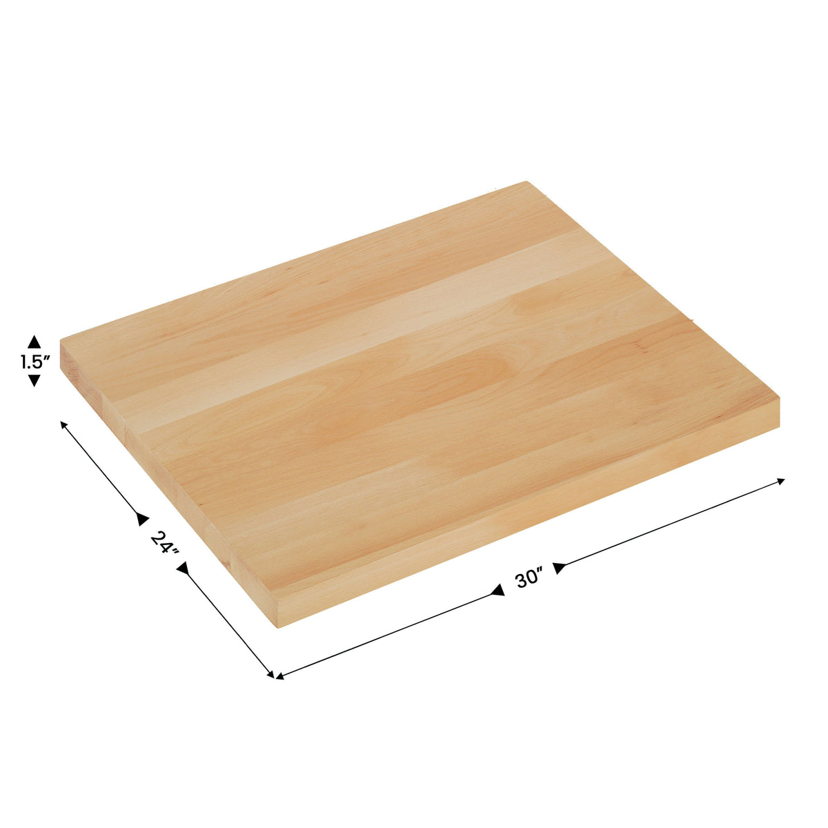 24"W x 30"L Commercial Solid Wood Tabletop with Support Bars for Indoor Use - Image 4