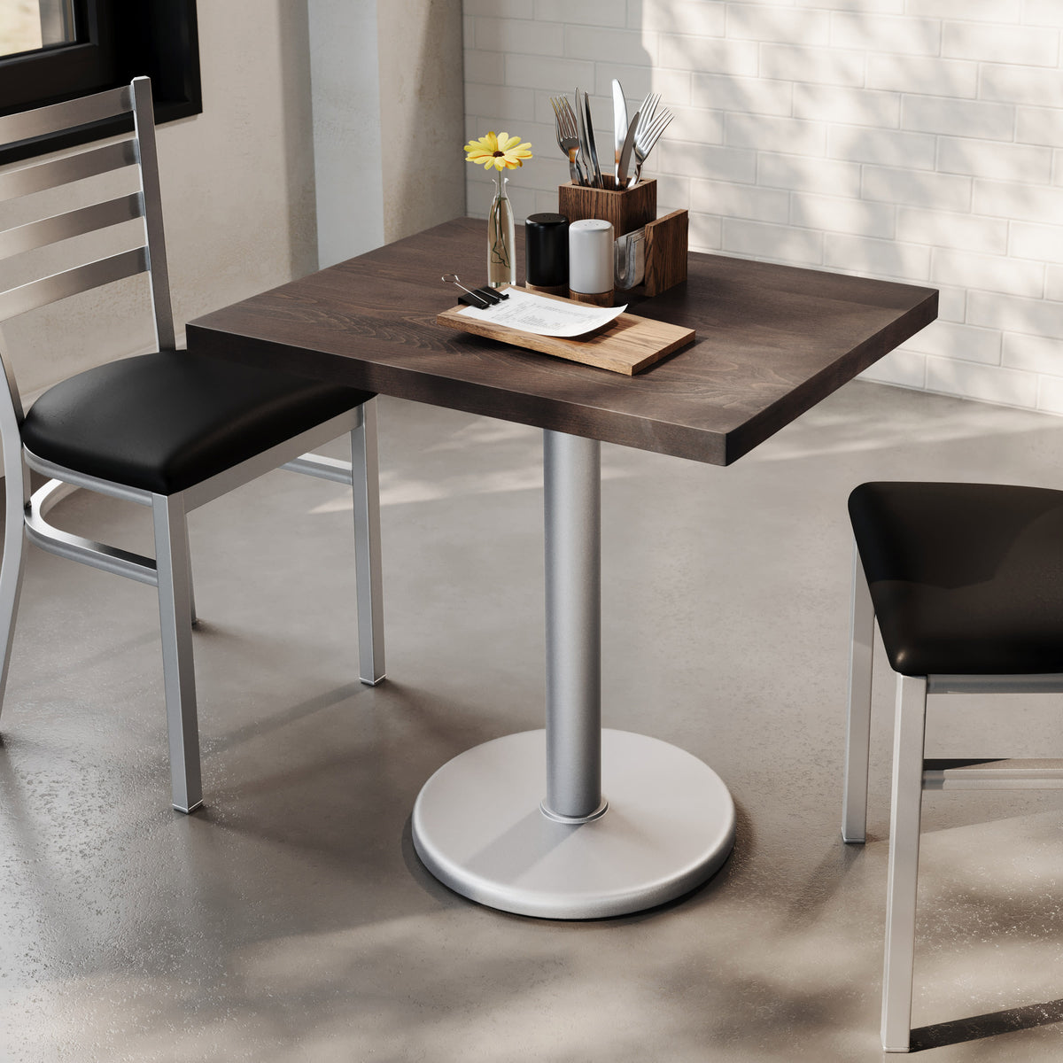 30"L x 24"W Solid Wood Commercial Tabletop with 18" Dining Height Base - Image 2