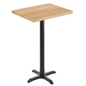 30"L x 24"W Solid Wood Commercial Tabletop with 22" x 22" Bar Height X-Base
