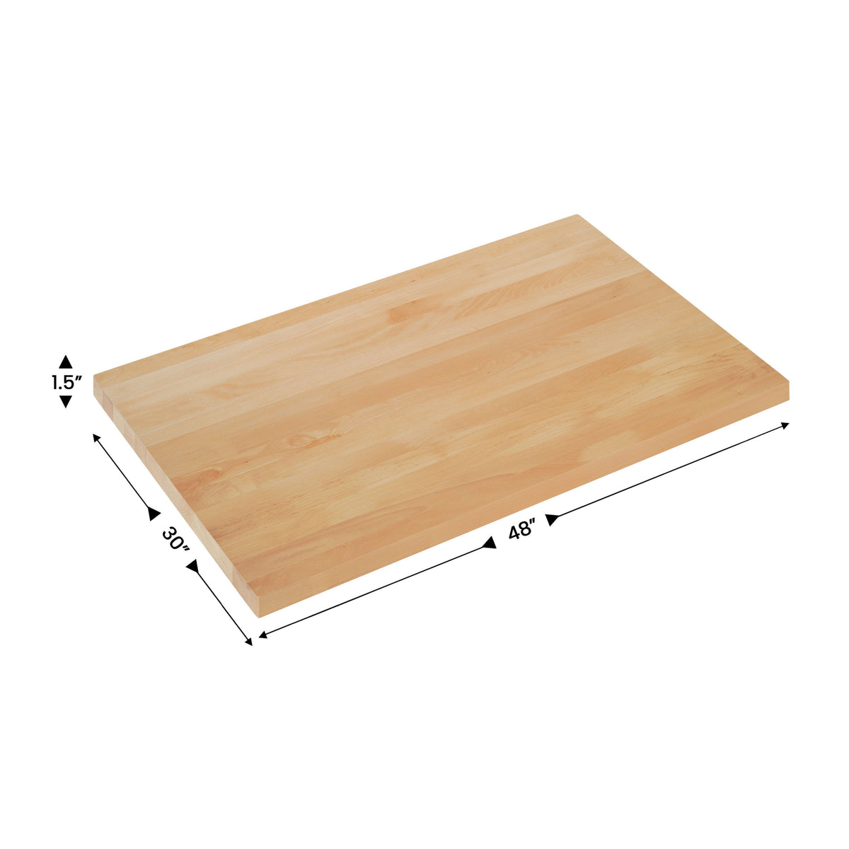 30"W x 48"L Commercial Solid Wood Tabletop with Support Bars for Indoor Use - Image 4
