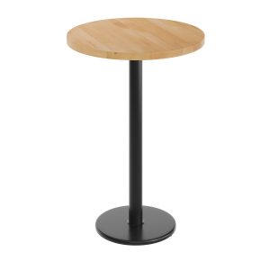 30" Round Solid Wood Commercial Tabletop with 18" Bar Height Base