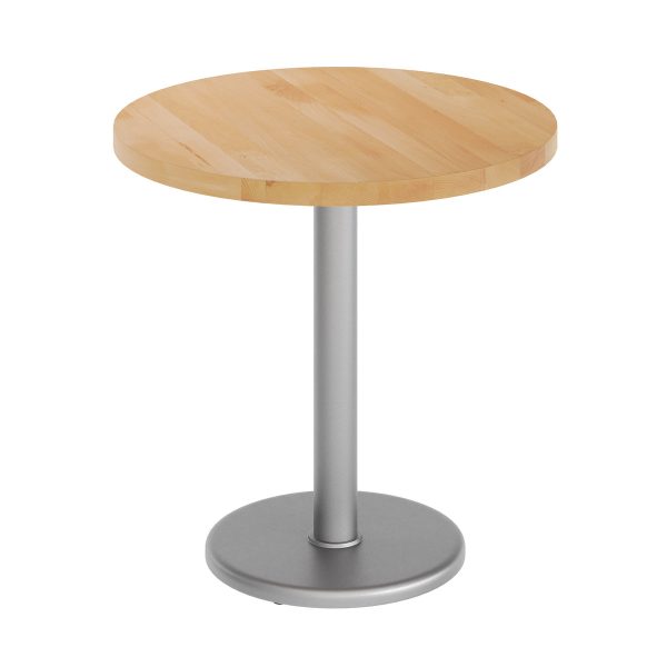 30" Round Solid Wood Commercial Tabletop with 18" Dining Height Base