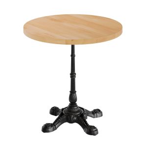 30" Round Solid Wood Commercial Tabletop with 22.75" x 22.75" Bistro Table Base