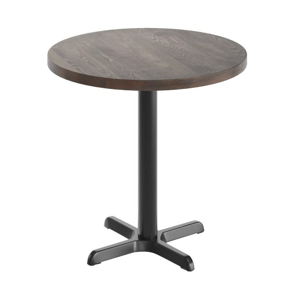 30" Round Solid Wood Commercial Tabletop with 22" x 22" Table Height X-Base