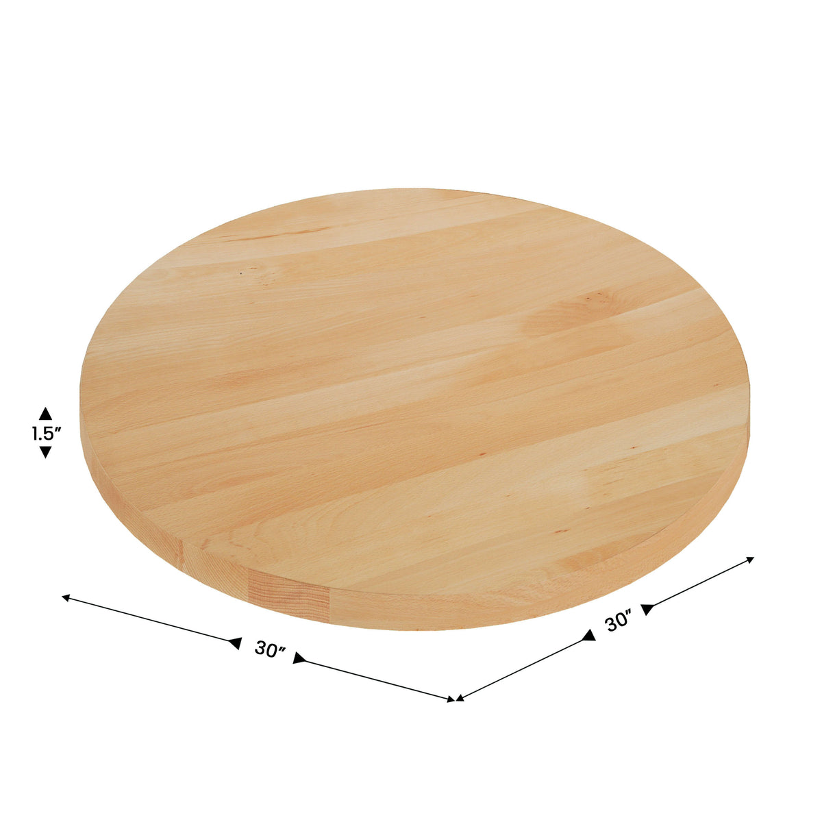 30" Round Commercial Solid Wood Tabletop with Support Bars for Indoor Use - Image 4