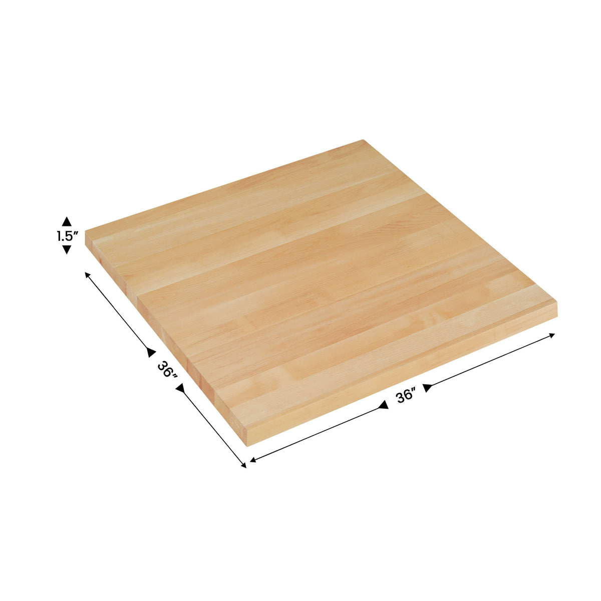 36" Square Commercial Solid Wood Tabletop with Support Bars for Indoor Use - Image 4