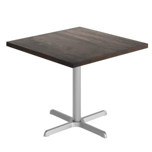 36" Square Solid Wood Commercial Tabletop with 30" x 30" Dining Height X-Base
