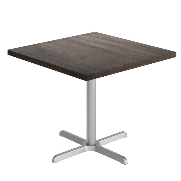 36" Square Solid Wood Commercial Tabletop with 30" x 30" Dining Height X-Base