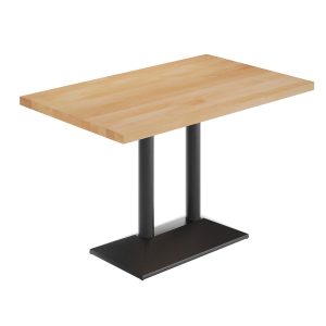 48"L x 30"W Solid Wood Tabletop w/ 27" x 15" Two-Column Dining Height Table Base