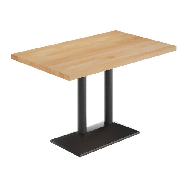 48"L x 30"W Solid Wood Tabletop w/ 27" x 15" Two-Column Dining Height Table Base
