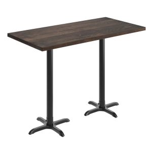 60"L x 30"W Solid Wood Commercial Tabletop with 22" x 22" Bar Height X-Base