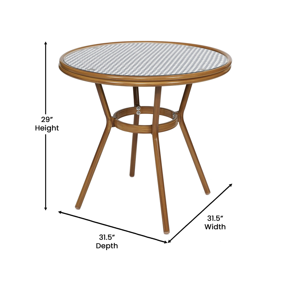 Indoor/Outdoor Commercial Bistro Set with Table and Four Chairs - Image 4