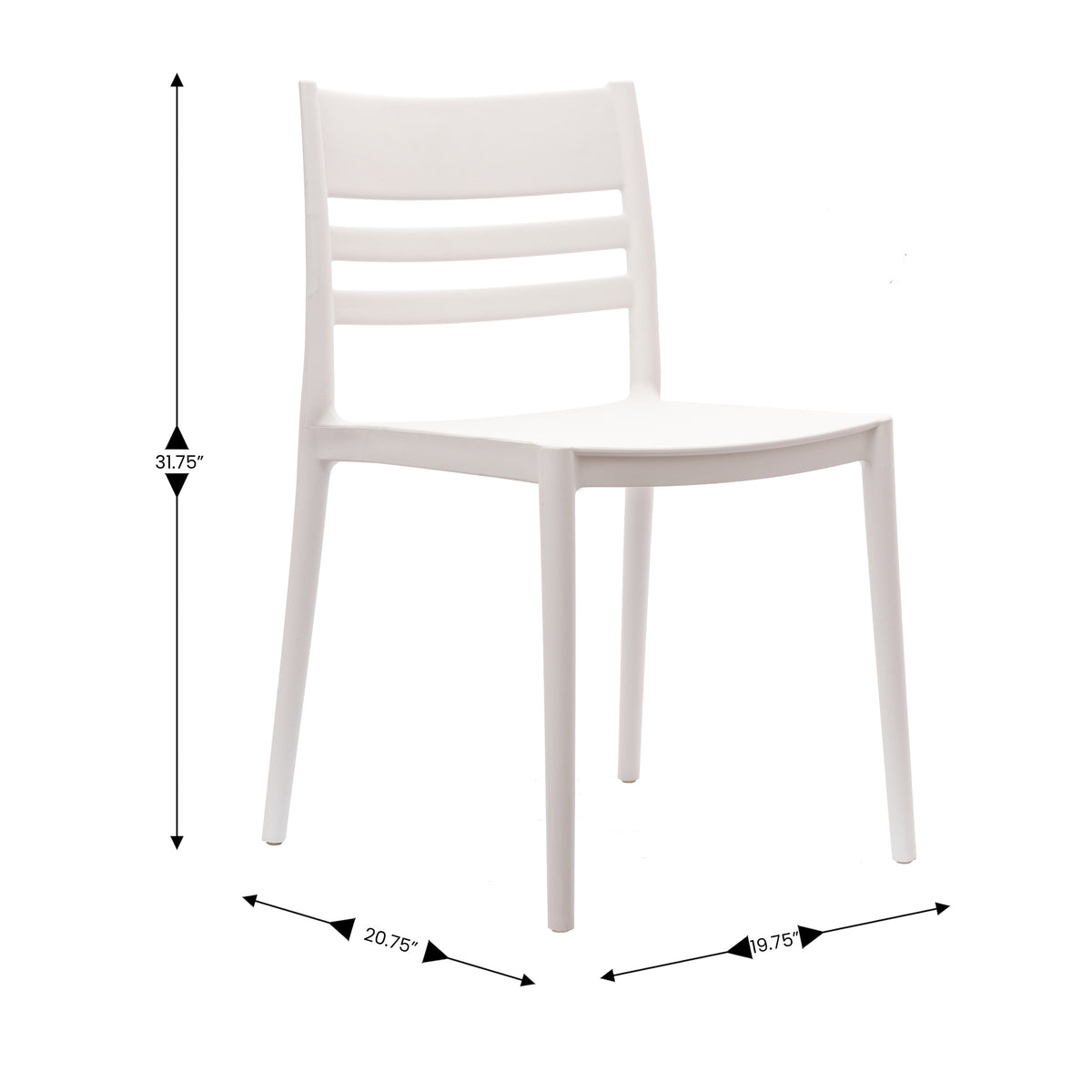 Commercial All-Weather Resin Patio Stack Chair with Slatted Backrest - Image 4