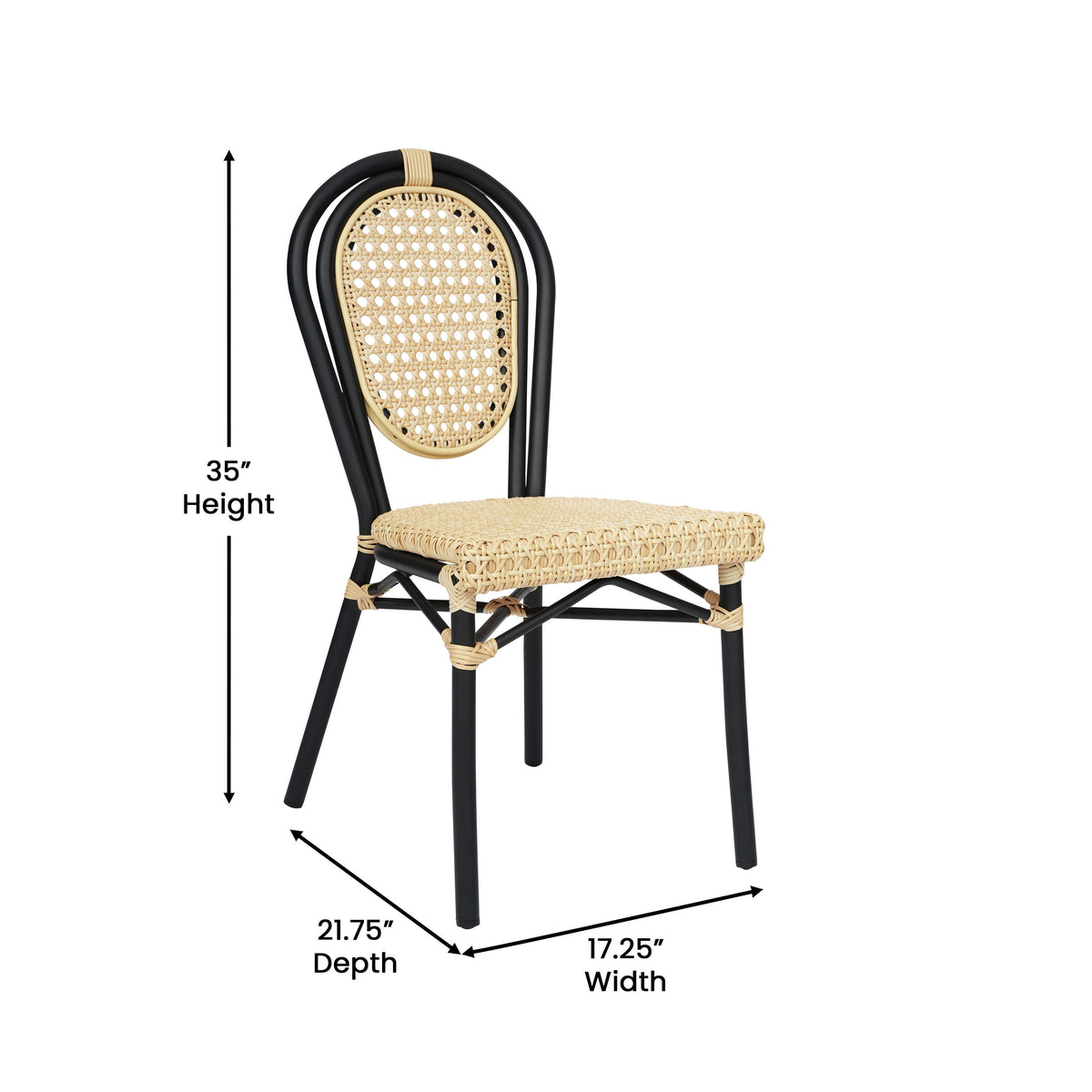 All-Weather Commercial Paris Chair with Metal Frame - Image 4