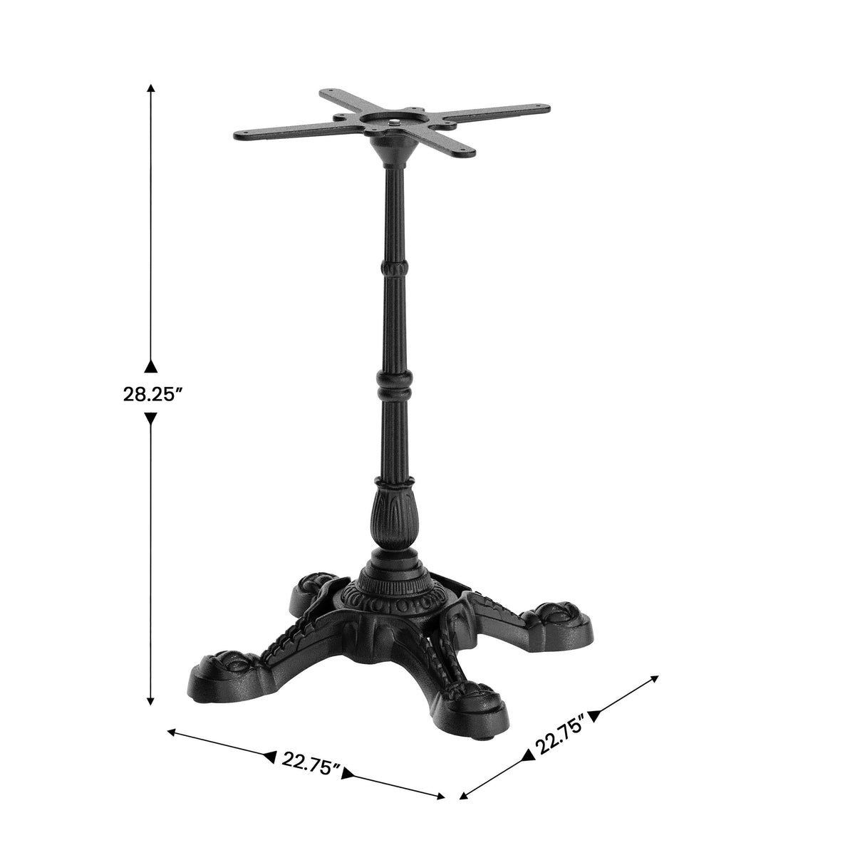 Commercial Indoor/Outdoor Cast Iron Bistro Table Base - Image 4