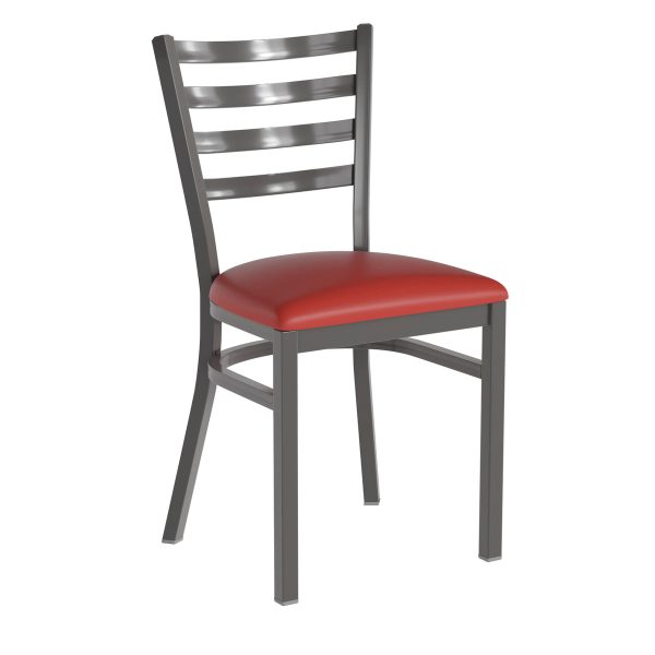 Clear Coated Ladder Back Metal Restaurant Chair