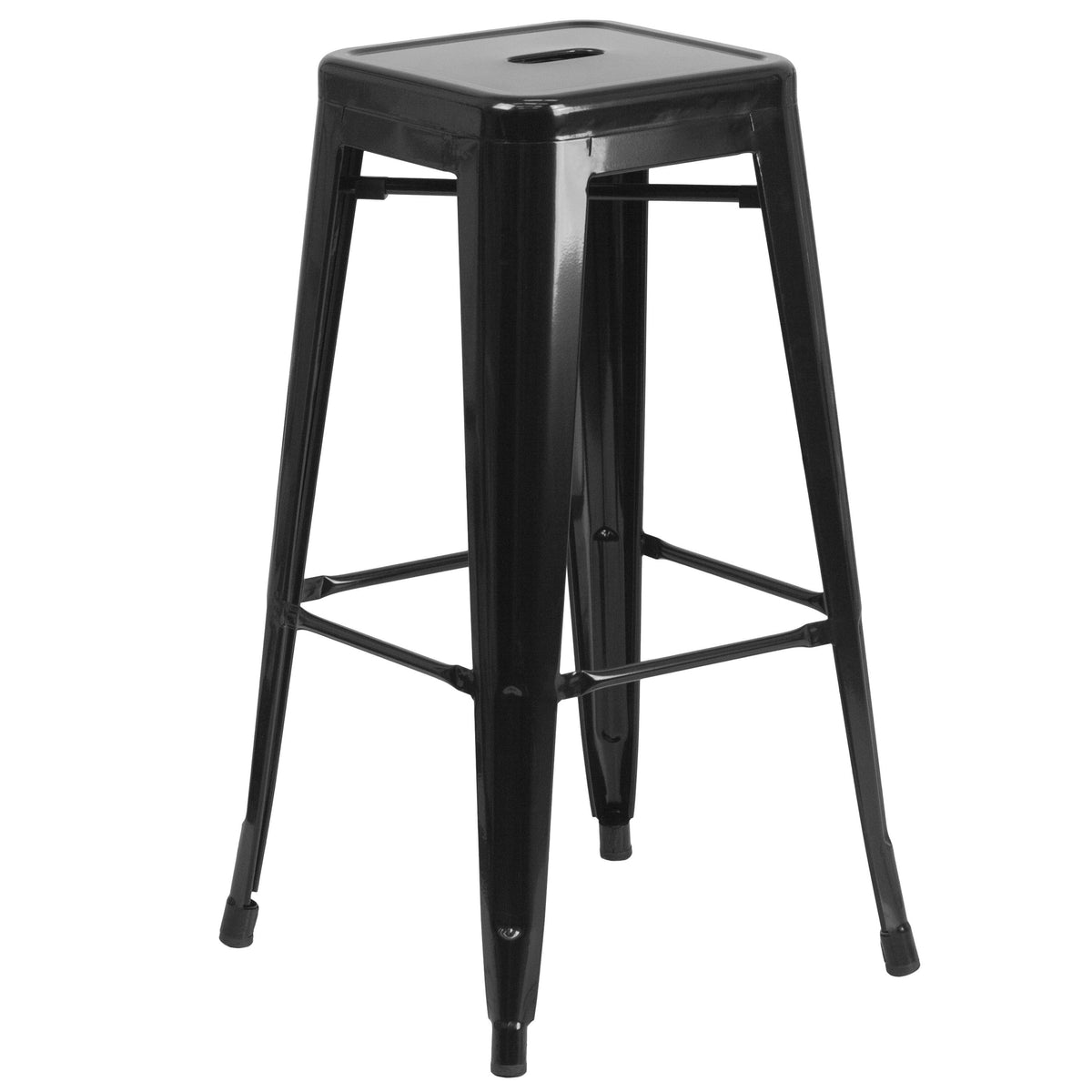23.75'' Square Metal Indoor-Outdoor Bar Table Set with 2 Square Seat Stools - Image 4