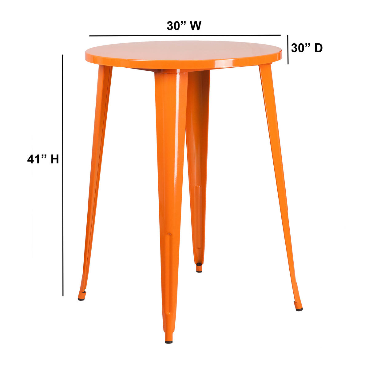 30'' Round Metal Indoor-Outdoor Bar Height Table - Image 2