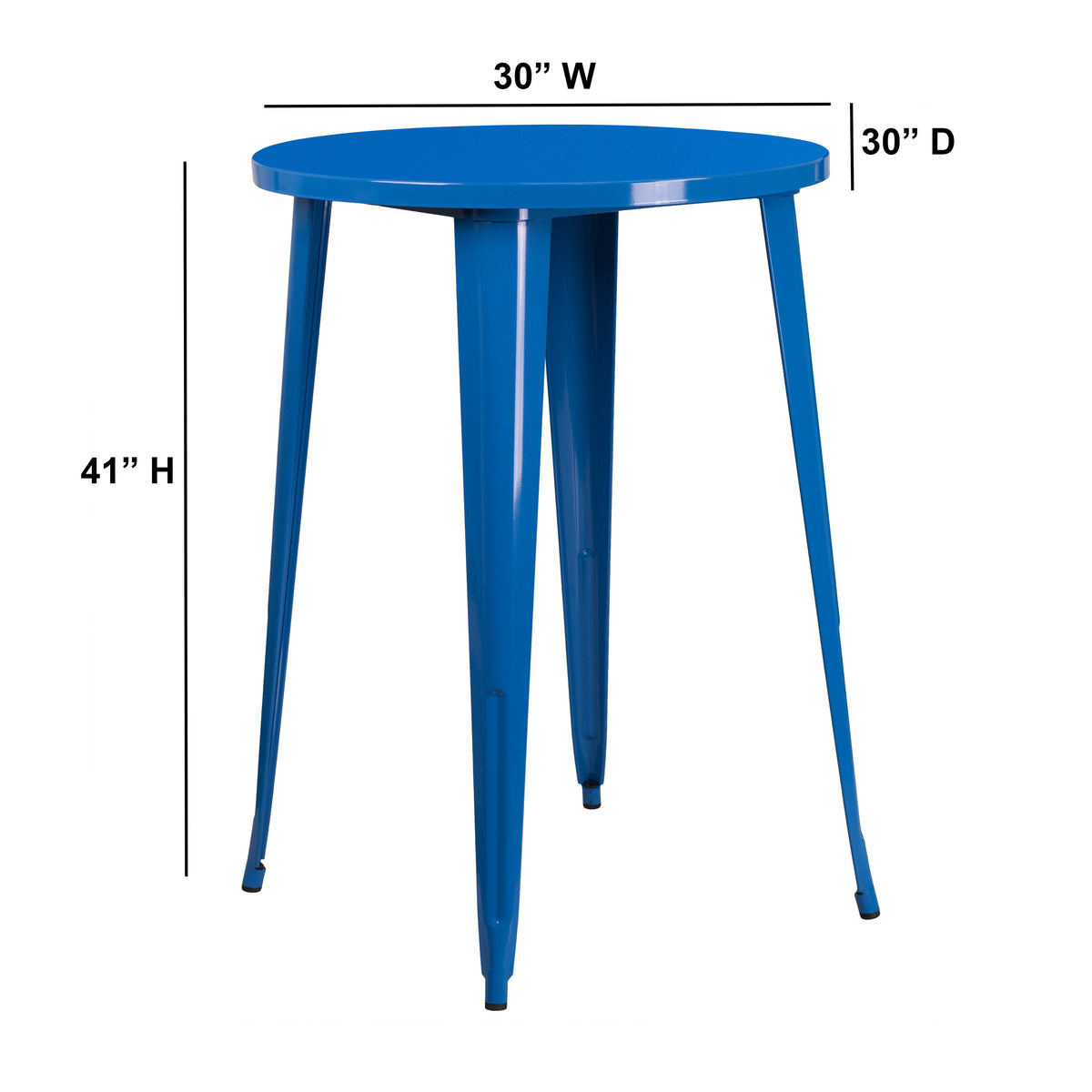 30'' Round Metal Indoor-Outdoor Bar Height Table - Image 4