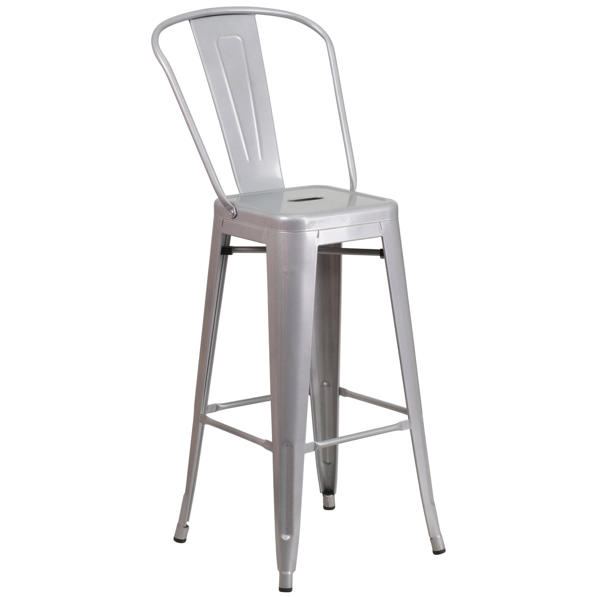 30'' Round Metal Indoor-Outdoor Bar Table Set with 2 Cafe Stools - Image 4