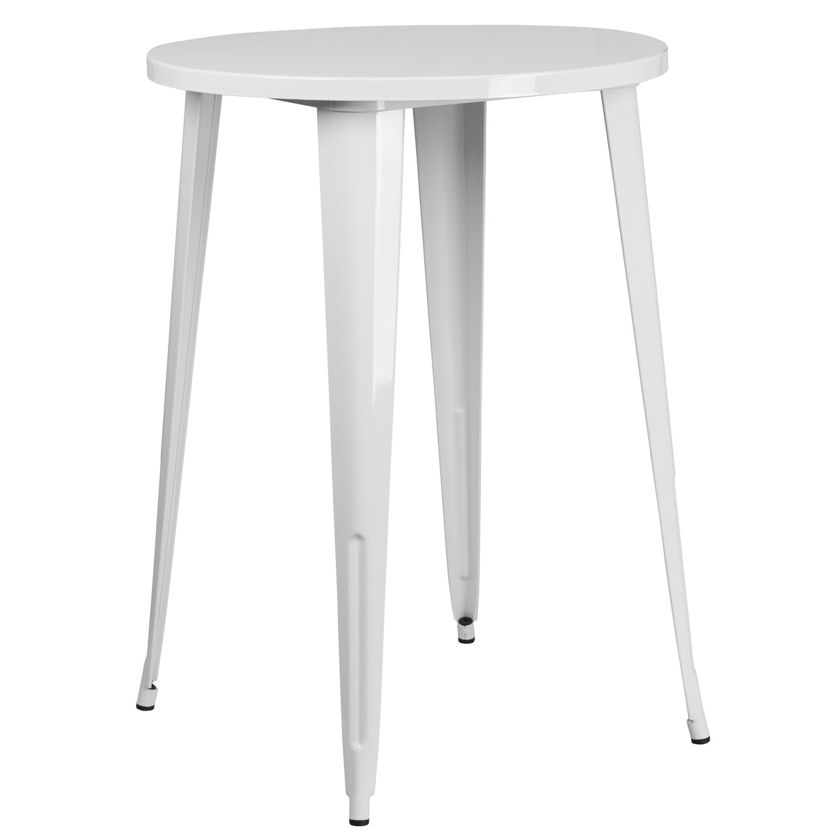 30'' Round Metal Indoor-Outdoor Bar Table Set with 4 Cafe Stools - Image 3