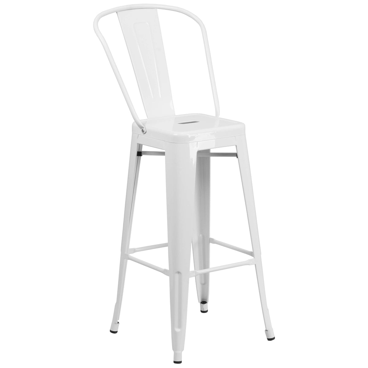 30'' Round Metal Indoor-Outdoor Bar Table Set with 4 Cafe Stools - Image 4
