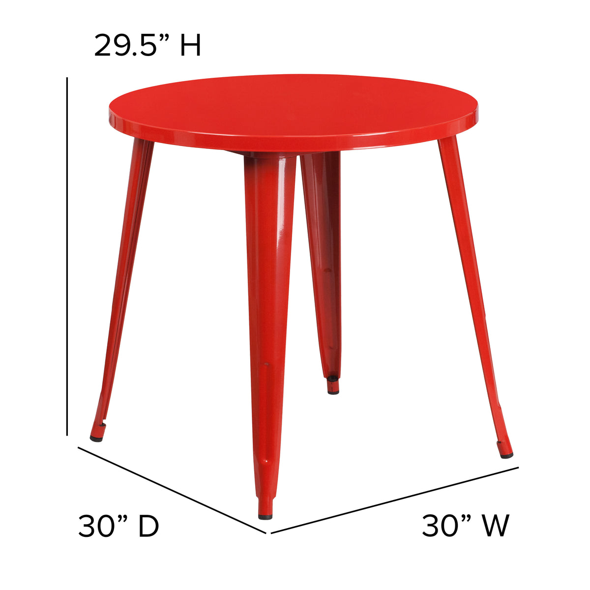 30'' Round Metal Indoor-Outdoor Table - Image 2