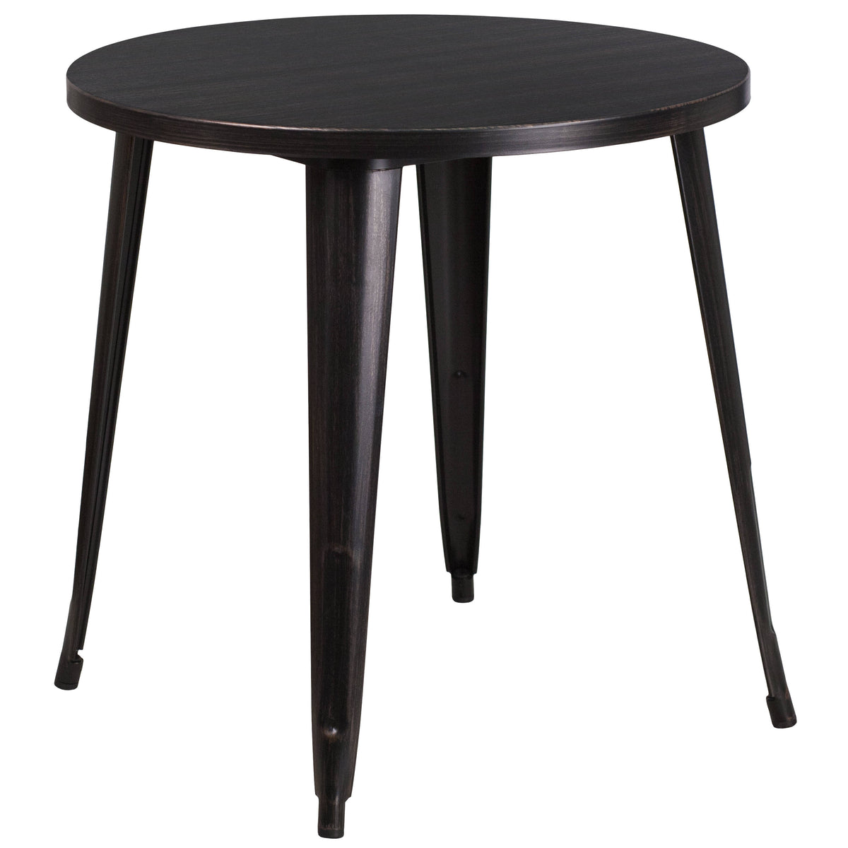 30'' Round Metal Indoor-Outdoor Table Set with 2 Vertical Slat Back Chairs - Image 3