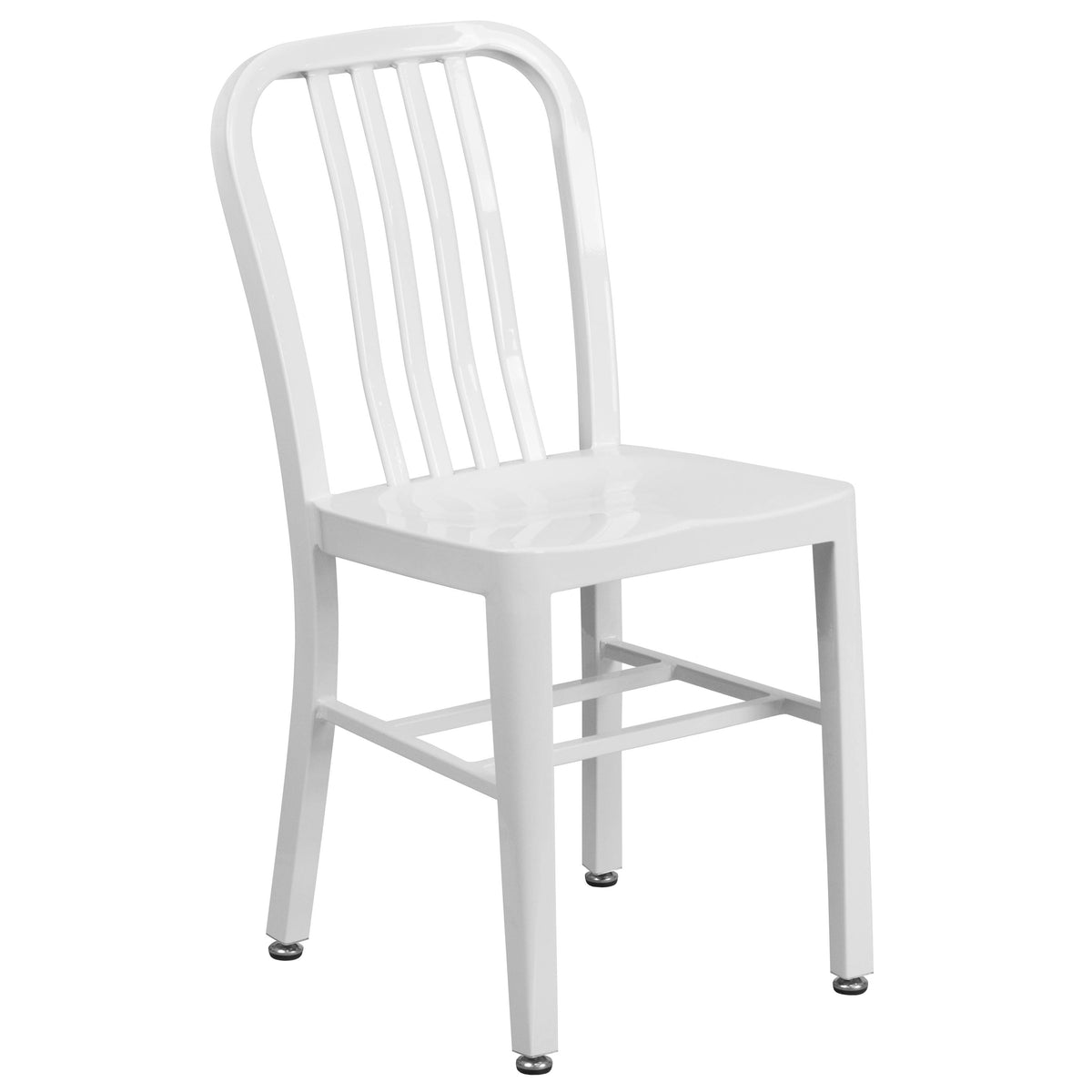 30'' Round Metal Indoor-Outdoor Table Set with 4 Vertical Slat Back Chairs - Image 4
