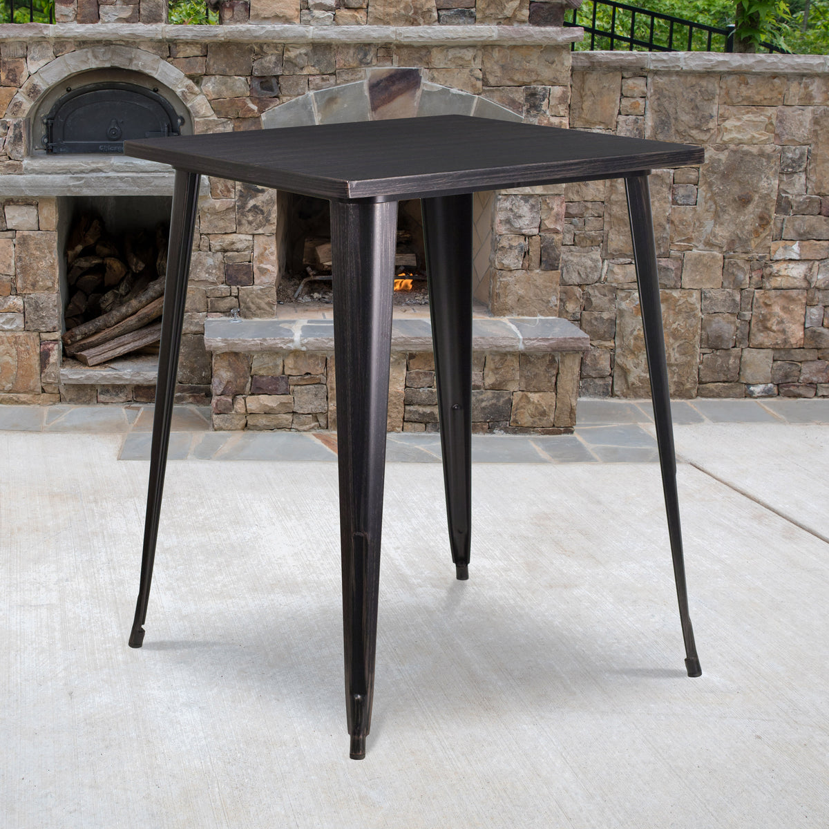31.5'' Square Metal Indoor-Outdoor Bar Height Table - Image 2