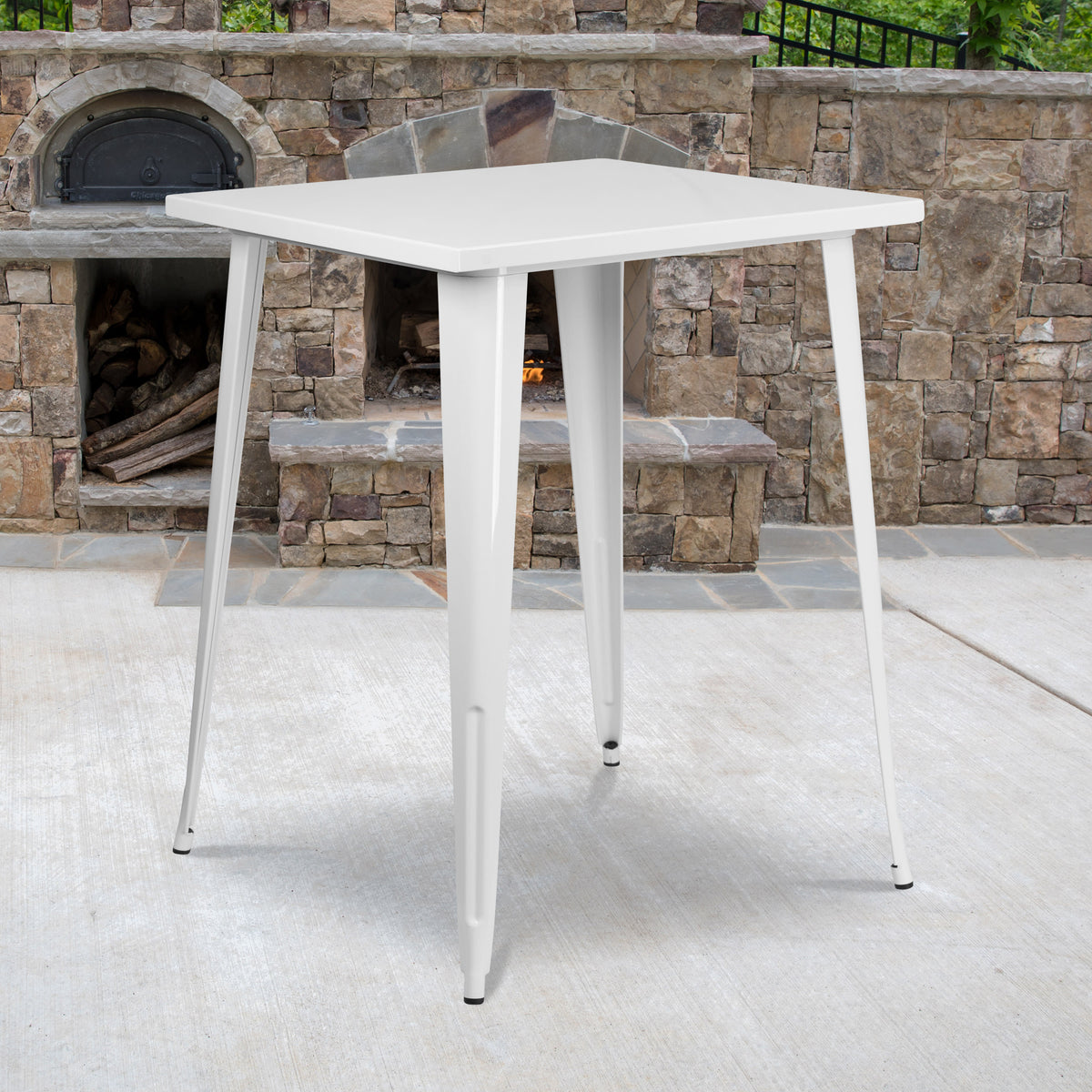 31.5'' Square Metal Indoor-Outdoor Bar Height Table - Image 4